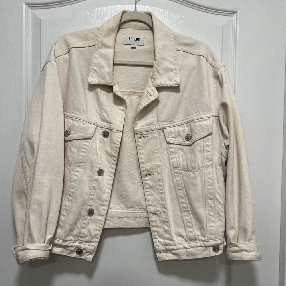 Agolde Charli Denim Jacket Cream Off White oversized Fit